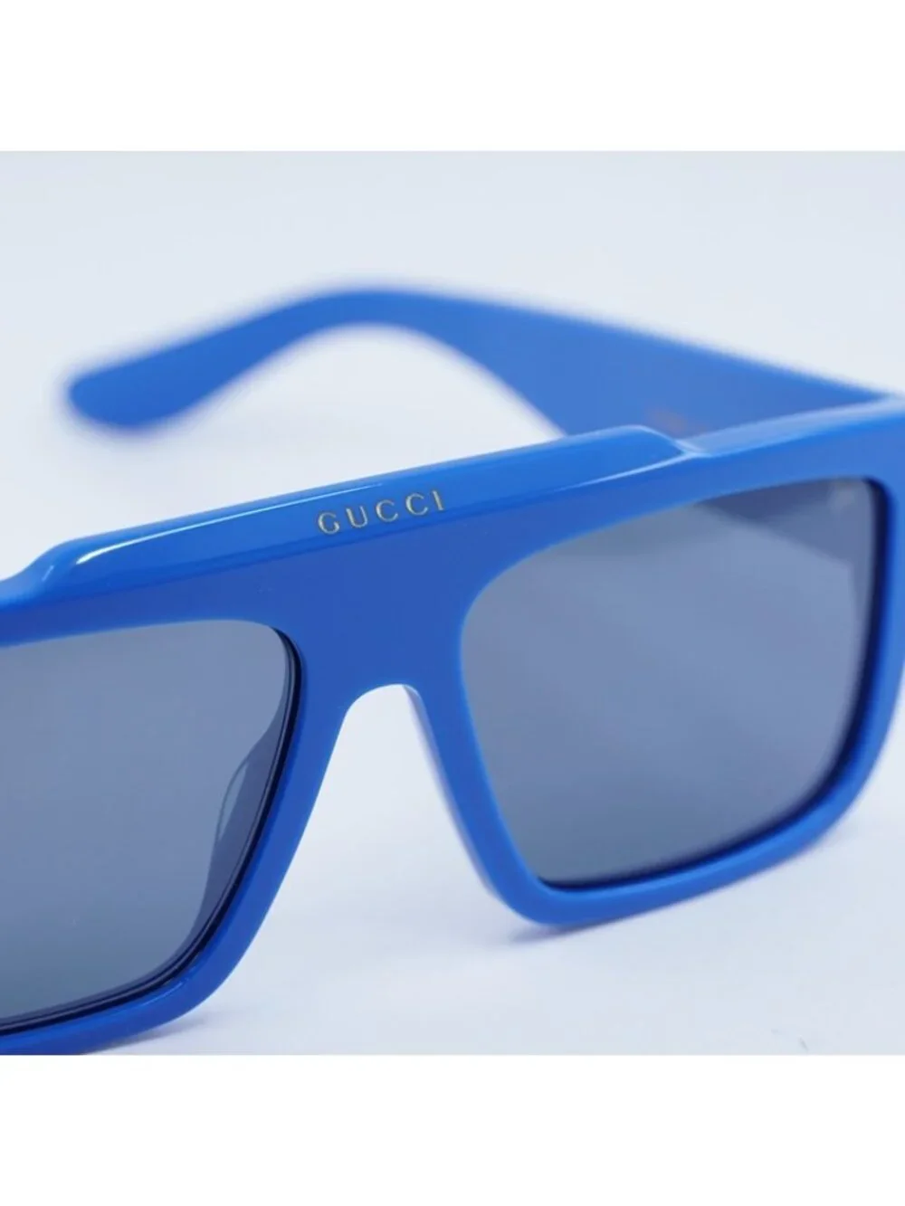 Gucci GG1460S 004 Sunglasses - Solid Azure Square Frame, Blue Lenses